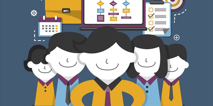 Flat Design Concept Of Business Management Or Finance Workflow Theme