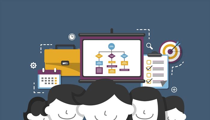 Flat Design Concept Of Business Management Or Finance Workflow Theme
