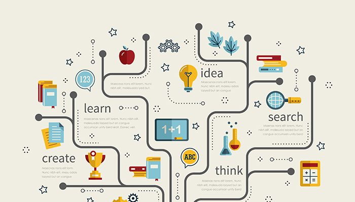 Education Infographic Design With Pencil Tree And Icons